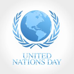 United Nations flag. United Nations Day. Vector Design Template