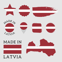 Set of flags of Latvia. Vector Illustration
