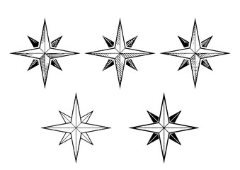 vintage engraving compass rose