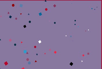 Light Blue, Red vector pattern in polygonal style with circles.