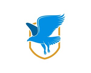 Simple shield with flying eagle