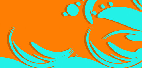 Obraz premium color swirl floral design on bright orange backdrop.