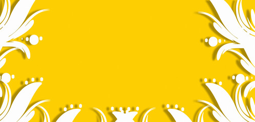 Fototapeta na wymiar swirl floral design on isolate yellow color backdrop.