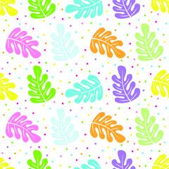 colorful hibiscus flower seamless pattern colorful dot background