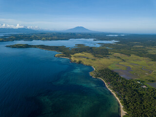 Aerial photos of the tropical coast of Camarines Sur, Philippines.