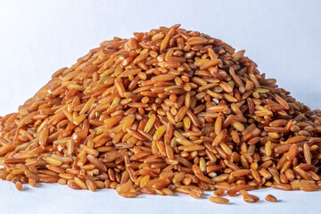 red integral rice isolated on white background in Brazil