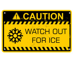 Caution, Watch out for ice, sticker