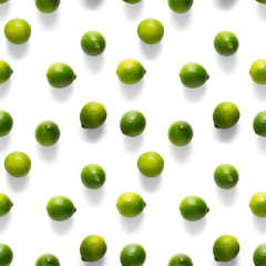 Seamless pattern with green lime. Tropical abstract Seamless pattern background. Lime on the white background.