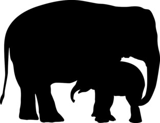 Silhouette Design from the Elephant in Black