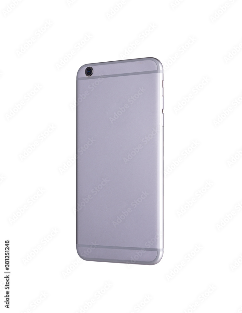 Poster backside view modern smartphone mockup. back mobile smart phone technology studio shot isolated on o