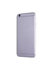 Backside view modern smartphone mockup. Back mobile smart phone technology studio shot isolated on over white background with clipping mask path on the phone