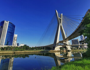 Stayed Bridge in Sao Paulo across the Pinheiros