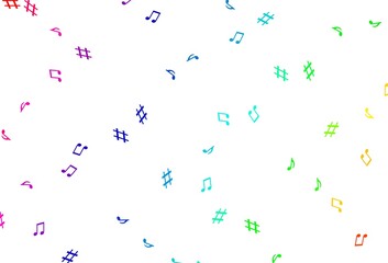 Light Multicolor, Rainbow vector backdrop with music notes.