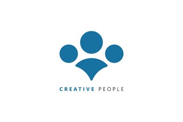 Fototapeta na wymiar Creative People, Social Humanity People Logo. Flat Vector Logo Design Template Element