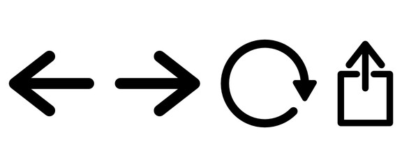 Web browser icon. Arrow, refresh, share symbol