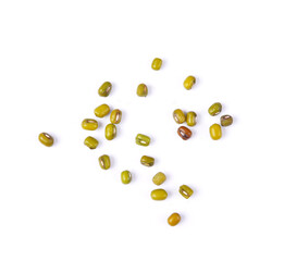 Mung beans on white background