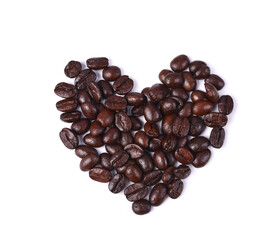 coffee beans on white background