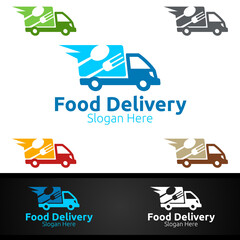 Fast Food Delivery Service Logo for Restaurant, Cafe or Online Catering Delivery