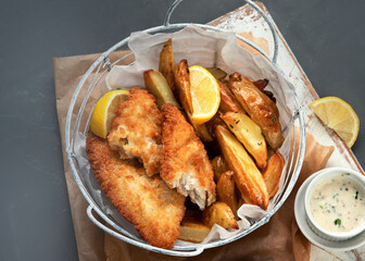 British traditional cuisine fish and chips