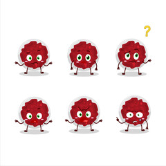 Cartoon character of mashed cranberry with what expression