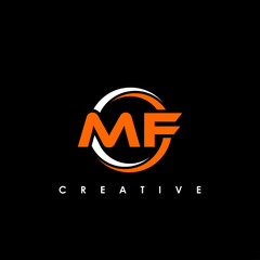 MF Letter Logo Design Template Vector
