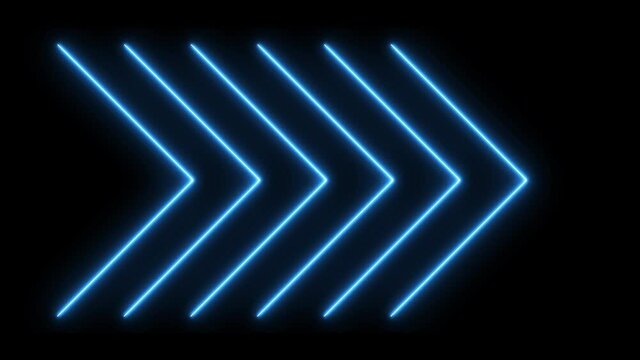 3 x neon arrow animations. Seamless loop - Rendered with .mov alpha channel PNG format. Transparent video. Use on any background.