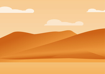 landscape flat design illustration ofsand dune in the desert. perfect for background