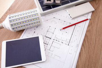 Fototapeta premium Solar power installation to thousands of households design and planning scenarios