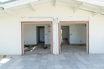 Damage abandon homes as a result of hurricanes and storms hitting the Caribbean island of St.Maarten