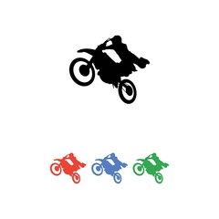 Colorful Silhouette of Freestyle motocross