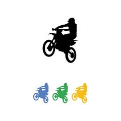 Obraz na płótnie Canvas Colorful Silhouette of Freestyle motocross