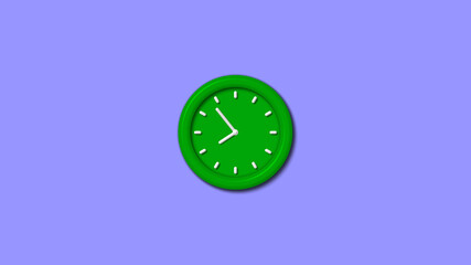 New green color 3d wall clock isolated on blue light background,wall clock,3d wall clock