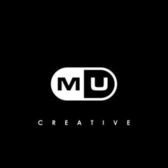 MU Letter Logo Design Template Vector
