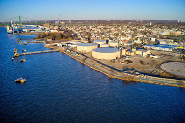 Fototapeta na wymiar Aerial View of Refinery Along the Delaware River
