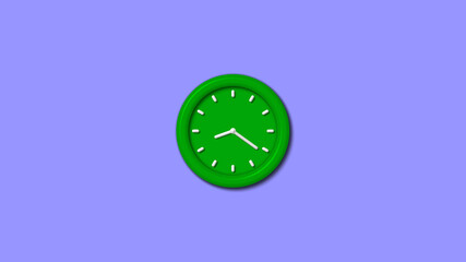 New green color 3d wall clock isolated on blue light background,wall clock,3d wall clock