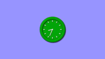 New green color 3d wall clock isolated on blue light background,wall clock,3d wall clock