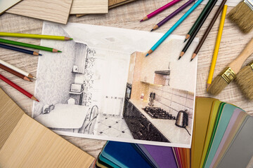 home drawing with work tool