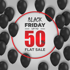 Black Friday sale offer template with balloons