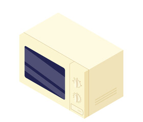 Isometric microwave oven isolated on white background, vector illustration of kitchen appliance microwave oven in isometry