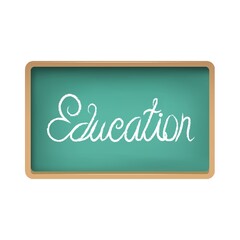 Obraz premium Education written on chalkboard design