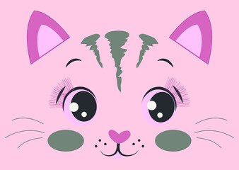 Vector Illustration of cat face