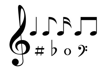 Set of musical note icons