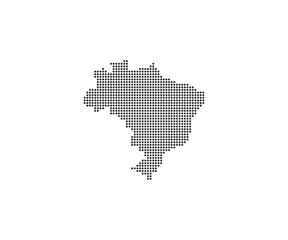 Fototapeta na wymiar Brazil, country, dotted map on white background. Vector illustration.