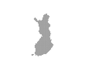 Finland, country, dotted map on white background. Vector illustration.