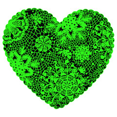 vector illustration of heart filled with floral design