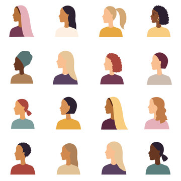 Women Of Different Nationalities Banner White Background, Vector Illustration
