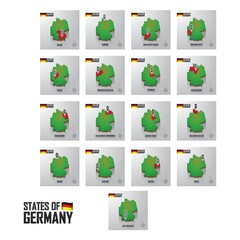 Set of Germany states icons