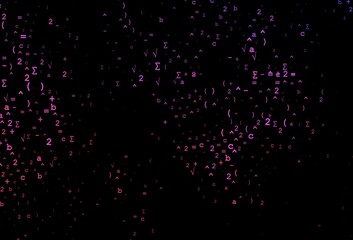 Dark Pink vector backdrop with algebra elements.
