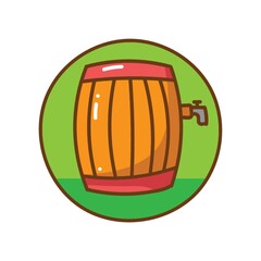german beer barrel with tap