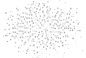 Light Silver, Gray vector pattern with symbol of cards.